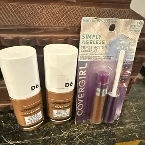 Lot Covergirl TruBlend Liquid Foundation D6 Toasted Almond & Espresso Concealer